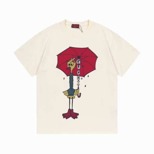 Gucci 古驰 2025新款 趣味小黄鸭字母Logo 男女同款 短袖T恤 定制300克 ％双纱纯棉面料 定染32支双股螺纹 康丽数码直喷工艺 领标吊牌主唛三标