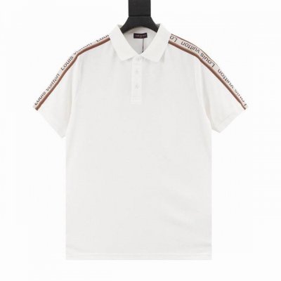 顶级版本 路易威登 Louis Vuitton 2025夏季新款 驴家Lv织带印花Logo撞色翻领短袖Polo衫男女同款！ 1V 织带印花Logo短袖Polo衫