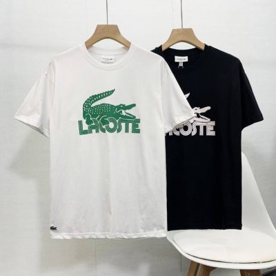 高品质 Lacoste法国鳄鱼男装25春季新款休闲纯棉舒适短袖正肩T恤 官网新款 胸前其实大印花 高品质货全棉220克洗水面料 ！柔软舒适！品质超好！基础款主要