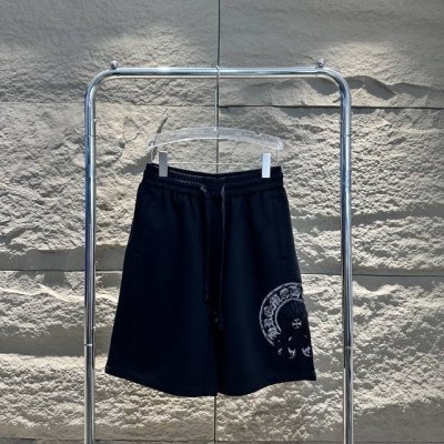 chrome Hearts*克罗心短裤贴布刺绣五金 男女情侣春夏新款美式潮牌穿搭宽松百搭短裤 松紧腰＋抽绳裤腰设计 上身舒适 定制面料 宽松版型 独特刺绣设计，