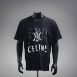 Celine 赛琳 25Ss 做旧Logo印花短袖 面料采用32支双纱280克高克重纯棉面料 同缸定织定染原版同色螺纹 进口机器白墨直喷印花工艺，柔软舒适不易掉