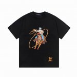 Louis Vuitton 路易威登 高品质260克 重工西部骑马牛仔刺绣 原版面料 官方同款 短袖T恤 同缸染面料 手感非常舒服 春夏最新砖柜同步 时尚又个性
