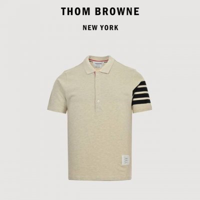 Thombrowne 汤姆布朗 Tb 经典四杠 polo短袖 Tb经典版型，男女皆宜，面料为定染双纱珠地纯棉材质 定制周期20天，透气性绝佳 手感软糯，，拼接工