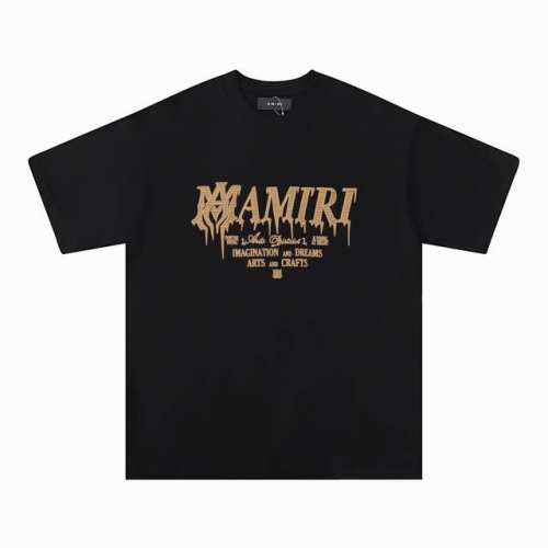款号：741款 面料：260克双纱 美潮Amiri2025春夏新款标志圆领T恤高街男女同款宽松经典发泡字母印花短袖 颜色：黑色。白色 码数： S M L Xl