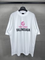 实拍图 顶级版本.官网品质 Balenci*Ga 巴黎. 新款.新款Logo印花短袖T恤 砖柜同步.第一时间正品研制 欢印对比 面料采用巴黎Zp定织定染全棉双纱