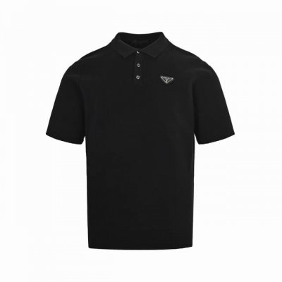 Prada 普拉达 三角标针织Polo短袖 原版羊毛针织面料，纱线定制定染染面料，定制加厚贝壳扣。还原原版。面料手感非常舒服，人手必备款，吊牌，领标，水洗麦，