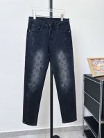 款号：D129 Louis Vuitton 路易威登 Lv水洗高级灰渐变老花Logo牛仔裤 原色酵母水洗工艺 精选重磅丹宁牛仔面料 纯棉 舒适亲肤 原版五金辅料