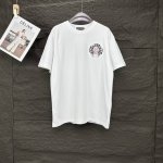 顶级版本 长期有货 克罗心2025新款刺绣马蹄梵文Logo情侣款短袖T恤 高版本高版本 原版面料 数码直喷印花工艺 网红明星同款 高版本 高 品质 面料采用30
