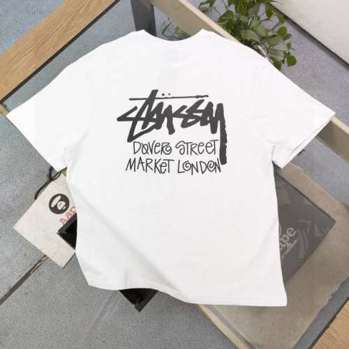 款号：Bm115 2025新款Stussy斯图西经典反光图案Logo印花休闲情侣宽松短袖T恤，经典永远不会过时、人手必备款，250G纯棉精梳棉不起球不起毛，上手