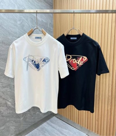 prada 普拉达 2025春夏新品 三标齐全 圆领纯棉短袖T恤 好货不用过多介绍 看细节 专柜码数：M-Xxxl 175 140建议L