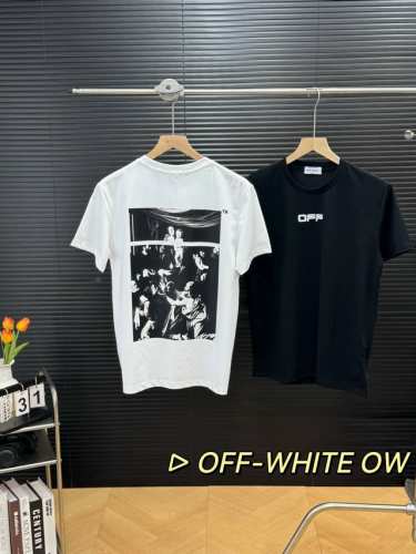 Off-White Ow Caravaggio Square Tee印花短袖圆领情侣款T恤 轻奢主义 男女日常通勤穿搭必备单品 正确版本 随意对比 高品质240