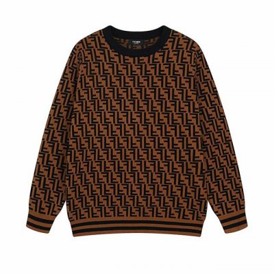 款号M10 Fendi 秋冬新品 时尚元素提花Logo圆领羊毛针织衫 面料全定制工艺高支定制提花羊毛纤维面料 原版开模 一比一还原 三标齐全 M L Xl Xx