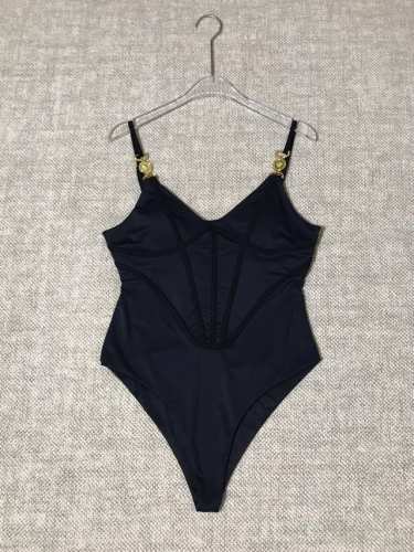 versace 范思哲 女士新品金属扣细节肩带弹力显瘦紧身连体衣Smlxl