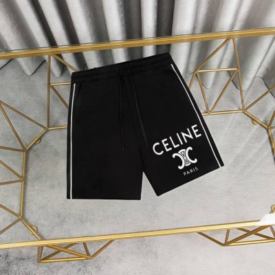 Celine 赛琳印花纯棉短裤卫裤五分裤 1:1对版面料2 克毛圈高克重百分百纯棉 提前做过预缩水1×1双纱洗一辈子都不会变形的 男女同款 官网细节 字母Log