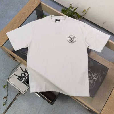 高版本 2025新款Balenciaga巴黎世家锁扣徽章字母图案Logo印花休闲情侣宽松短袖T恤，Oversize宽松版型，独一无二的活性环保面料染色，采用进口