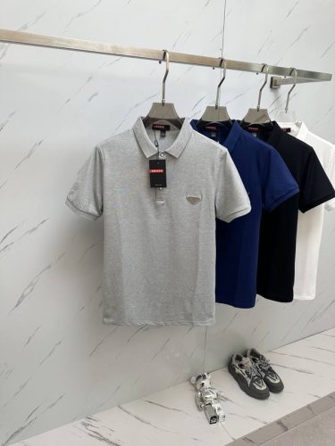 P270 2024 普拉达 最新最顶级版本Polo衫短袖，最顶级的品质.玉蚕丝 顶级制作工艺进口面料，专柜款独特设计，采用进口高端订制进口手感一流！！码数：M—