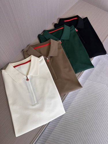 Kiton 25Ss春夏新款起脚色织polo 原版定制 进口纱线色染 经典百搭 颜色 黑色 绿色 棕色 浅杏色 码数 48-56