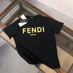 款号:F017 Fendi 芬迪 2025夏季新款圆领短袖T恤！ - 260G双纱纯棉顶级面料 手感柔软 百分百纯棉独家出货 定染硫化黑无尘处理面料 -面料：2
