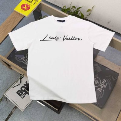 款号 Xd6649 高版本 2025新款Louis Vuitton路易威登Lv热气球图案Logo字母印花休闲情侣短袖T恤 独一无二的活性环保面料染色 32支双纱