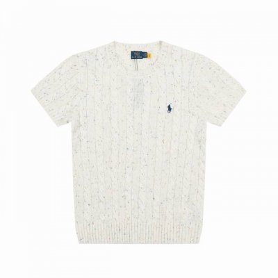 顶级品质 女款 拉夫劳伦Ralph Lauren羊毛混纺小马刺绣Logo麻花针织短袖 手感软糯，舒适亲肤，通身绞花编织设计，工艺复杂，耗时费力，圆领的设计，修饰