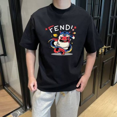 款号:F050 fendi 芬迪 25Ss 大师亲手设计潮牌新品印花圆领短袖T恤 春夏最新砖柜同步 Os落肩版型 - 260G双纱纯棉顶级面料 手感柔软 百分百