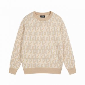 款号M03 Fendi 秋冬新品 时尚元素提花Logo圆领羊毛针织衫 面料全定制工艺高支定制提花羊毛纤维面料 原版开模 一比一还原 三标齐全 M L Xl Xx