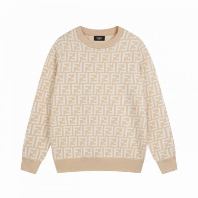 款号M03 Fendi 秋冬新品 时尚元素提花Logo圆领羊毛针织衫 面料全定制工艺高支定制提花羊毛纤维面料 原版开模 一比一还原 三标齐全 M L Xl Xx
