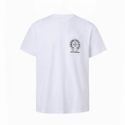 高版本Chrome Hearts 克罗心 梵文马蹄印花短袖 胸口小口袋 面料使用 克全棉双纱面料 纹路清晰可见 质感柔软细腻光滑 垂感十足 有一定厚度 非低廉材