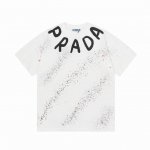 prada 普拉达 2025新款 七彩繁星字母字母Logo 男女同款 短袖T恤 定制320克100％双纱纯棉面料 定染32支双股螺纹 领标吊牌主唛三标齐全 颜色