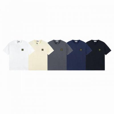 80 石头岛 Stone Island胸前徽章圆盘Logo情侣款短袖T恤，五色可选，绝佳夏季穿搭必备单品 经典百搭永不过时系列，男女同款 情侣可搭 采用230G