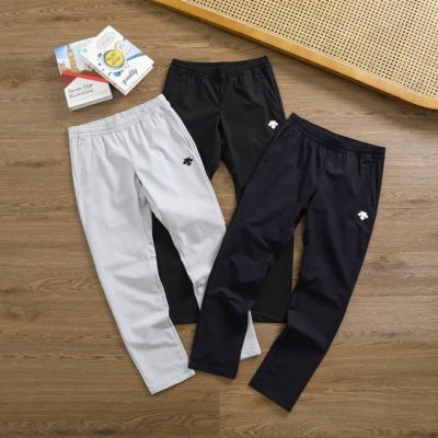 供 品牌：迪桑特 Descente 尺码：M-L-Xl-Xxl-Xxxl 颜色：黑色-藏青-白色 类型：男士户外休闲速干长裤 材质：运动型速干面料 厚薄：薄 弹