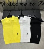Dior迪奥Cd小蜜蜂刺绣翻领针织背心 款号：25670104373 颜色：黄色 白色 黑色 尺码：均码 80-125斤