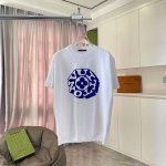 LV*路易威登2025夏季新款 个性字母Logo印花 定制面料300G 短袖T恤 男女同款 尺码：S M L Xl Xxl 五个码 颜色：黑色 白色 天蓝色 铁