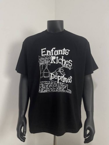 款号480 今年穿富二代一定会暴富Er denfants Riches Deprimes 忧郁的富二代酒肉朋友印花短袖 面料采用定织250G32支双股双纱纯棉