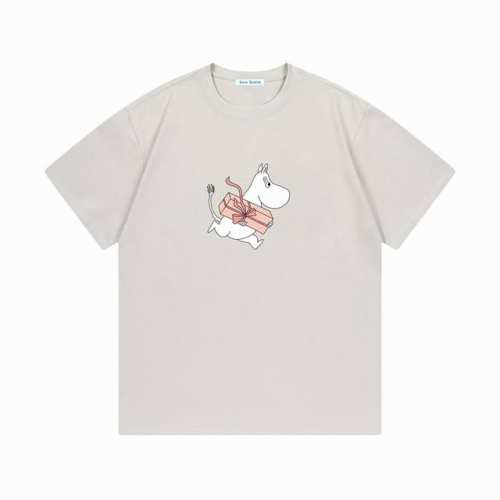 Acne Studios×Moomin 联名限定款 2025Ss 官网同步 联名字母Logo 男女同款 短袖T恤 定制300克100％双纱纯棉面料 定染32支双