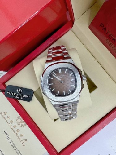 百达翡丽机械腕表咖表盘 钢带咖面全套专柜包装 -Patek Philippe 优运雅动系列 鹦鹉螺Pp震撼出品 全网佳最解毒奢侈腕表 内置全自动机械机芯 表带采