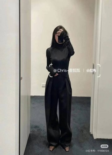the Row 2025春夏新款西裤 立裁版型 进口斜纹西装料 随心时髦 黑色灰色 Sml