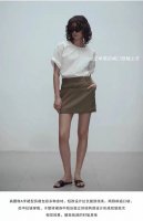 viktoriacha* 2025夏季新款短袖，丝棉混纺面料柔软细腻有光泽。黑色白色Sml