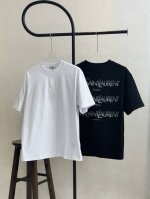 款号X152 圣罗兰Ysl胸前Logo小标刺绣后背渐变字母印花圆领短袖 官网买的样衣回来打的板 原色原版1:1 市场发这么低不发这个价格p没办法 情侣同款 全套