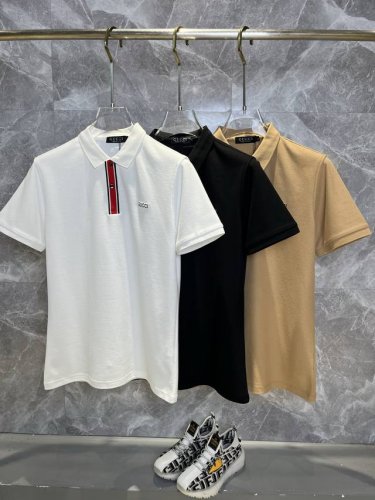 gucci古奇 2025春夏新款男士原单翻领Polo衫系列出货 简洁时尚百搭 高端品质 定制进口双股丝光珠地棉面料 穿着舒适 透气 档次高很有质感 简单大方得体