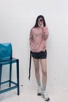rick Owens 2025春夏超薄80克纯棉针织圆领基础长袖打底T恤 白色 黑色 粉色 码数Smlxl