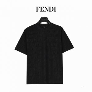 本地自取160 fendi/芬迪 24Ss 满印双F凹凸短袖T恤 原版开模。定制360G毛巾面料，定制的人造丝。61%粘胶纤维，32%锦纶，7%棉纶。 材料做工