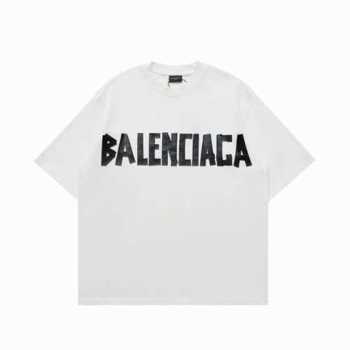 顶级复刻版本]品名: Balenciaga 巴黎世家 新款胶带拉浆印花做旧破坏圆领休闲短袖T恤 尺码：Xs-L 颜色：黑色 白色 面料: 280克双纱重磅纯棉，