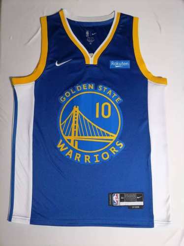 款号S10 顶级刺绣版本带赞助表 吉米巴特勒Icon Edition 城市版球衣Nike Nba勇士队10号刺绣球衣 颜色：蓝色色 尺码：S M L Xl Xx