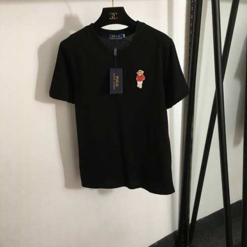 p120款号20248327 Polo Ralph Lauren 拉夫.劳伦新款 红外套草帽小熊刺绣徽章纯棉短袖T恤，白色，红色，黑色，Sml，【M码；肩宽40