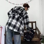 chrome Hearts 克罗心2025春夏款衬衣外套 经典黑白格+植绒烫钻工艺 男女同款 潮人必备款 码数 S- Xl