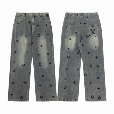 款M828 Lv Louis Vuitton 路易威登 Lv水洗高级刺绣Logo牛仔裤 顶级品质 原版复刻 原版购入 1:1完美复刻 原色酵母水洗工艺 精选重磅