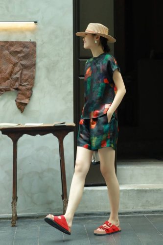 春夏爆款 调性复古真丝香云纱套装 面料: 100%真丝香云纱 码数:S-Xl