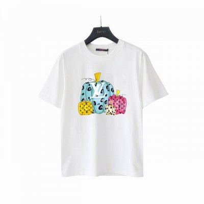 实拍细节图+尺码表 Louis Vuitton 路易威登 彩色南瓜印花短袖T桖 顶级制作工艺260克纯棉进口面料，定制32支螺纹，成衣两遍水洗处， 面料舒适亲肤