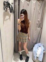 半裙 bur家24秋冬新款高腰辣妹格纹百褶半身短裙 颜色:1色 码数:Sml
